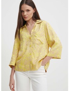 Košulja Mos Mosh za žene, boja: žuta, regular, s klasičnim ovratnikom
