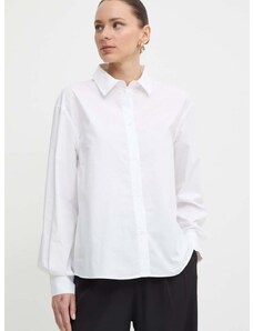 Pamučna košulja Armani Exchange za žene, boja: bijela, regular, s klasičnim ovratnikom, 3DYC27 YN4RZ