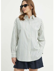 Pamučna košulja Lauren Ralph Lauren za žene, relaxed, s klasičnim ovratnikom, 200933082
