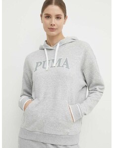 Dukserica Puma SQUAD za žene, boja: siva, s kapuljačom, melanž, 677899