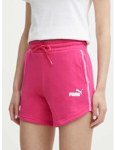 Kratke hlače Puma za žene, boja: ružičasta, s aplikacijom, visoki struk, 677924
