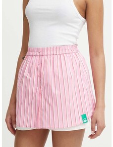 Suknja - hlače United Colors of Benetton boja: ružičasta, s uzorkom, visoki struk
