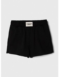 Dječje pamučne kratke hlače Sisley boja: crna, bez uzorka