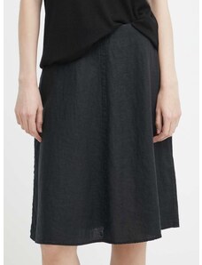 Lanena suknja Marc O'Polo boja: crna, mini, širi se prema dolje, M04064520151