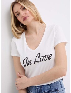 Majica kratkih rukava Morgan DLAGON za žene, boja: bijela