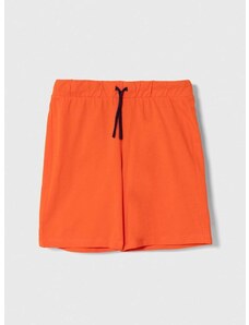 Dječje pamučne kratke hlače United Colors of Benetton boja: narančasta, podesivi struk