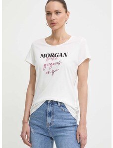 Majica kratkih rukava Morgan DLOOKS za žene, boja: bijela, DLOOKS