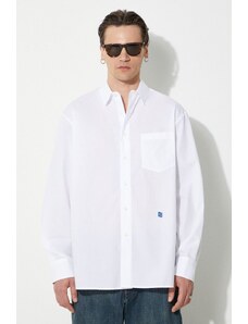 Pamučna košulja Ader Error TRS Tag Shirt za muškarce, boja: bijela, relaxed, s klasičnim ovratnikom, BMSGFYSH0101