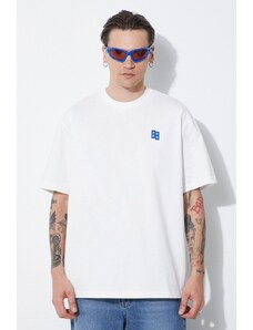Majica kratkih rukava Ader Error TRS Tag za muškarce, boja: bijela, s aplikacijom, BMSGFYTS0101
