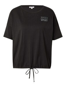 Soccx Široka majica siva / crna