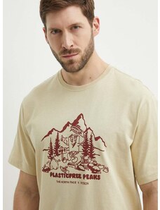 Majica kratkih rukava The North Face za muškarce, boja: bež, s tiskom, NF0A87DX3X41