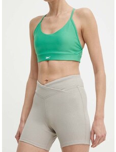 Kratke hlače za jogu Reebok Lux Collection boja: siva, bez uzorka, srednje visoki struk, 100076342