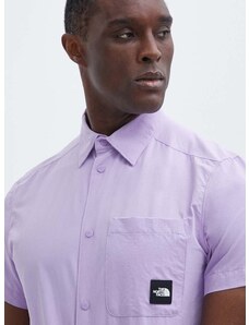 Košulja The North Face za muškarce, boja: ljubičasta, regular, s klasičnim ovratnikom, NF0A879PQZI1