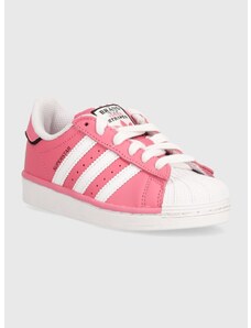 Dječje kožne tenisice adidas Originals SUPERSTAR boja: ružičasta