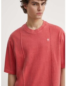 Pamučna majica G-Star Raw za muškarce, boja: ružičasta, bez uzorka, D24631-C756