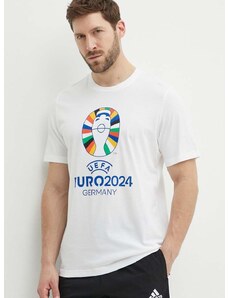Majica kratkih rukava adidas Performance Euro 2024 za muškarce, boja: bež, s tiskom, IT9290