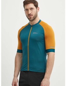 Biciklistička majica kratkih rukava Jack Wolfskin Gravex boja: zelena, s uzorkom