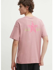 Pamučna majica Converse boja: ružičasta, s aplikacijom, 10025187-A02