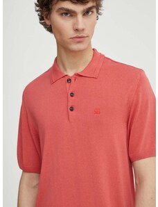 Polo majica G-Star Raw za muškarce, boja: ružičasta, bez uzorka, D24663-D618