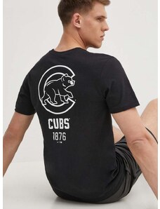 Pamučna majica Nike Chicago Cubs za muškarce, boja: crna, s tiskom