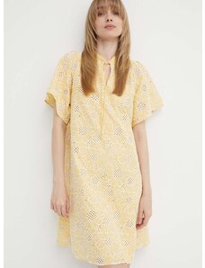 Pamučna haljina Bruuns Bazaar WoodbineBBJulia dress boja: žuta, mini, širi se prema dolje, BBW3948
