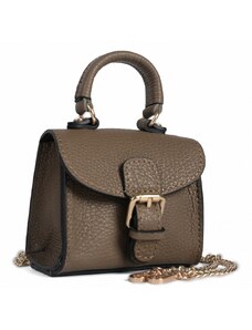 Luksuzna Talijanska torba od prave kože VERA ITALY "Tiny", boja mink, 11x12cm