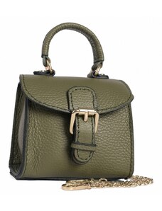 Luksuzna Talijanska torba od prave kože VERA ITALY "Ziny", boja tamno zeleno, 11x12cm