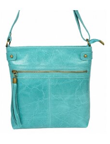 Luksuzna Talijanska torba od prave kože VERA ITALY "Arkadia", boja tirkiz, 24.5x24cm