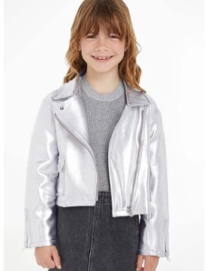 Dječja jakna Calvin Klein Jeans boja: srebrna