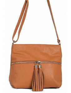 Luksuzna Talijanska torba od prave kože VERA ITALY "Kirina", boja konjak, 25x25cm