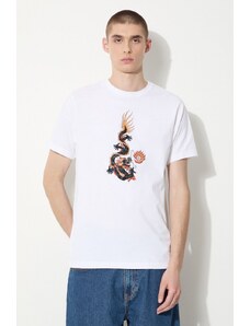 Pamučna majica Maharishi Original Dragon za muškarce, boja: bijela, s aplikacijom, 5125.WHITE
