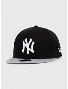 Pamučna kapa sa šiltom za bebe New Era NEW YORK YANKEES boja: crna, s aplikacijom