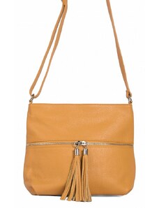Luksuzna Talijanska torba od prave kože VERA ITALY "Girina", boja senf, 25x25cm
