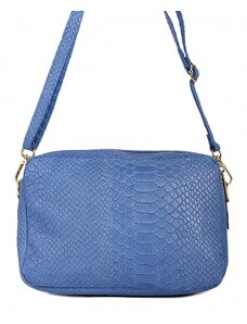 Luksuzna Talijanska torba od prave kože VERA ITALY "Corneta", boja plava, 14.5x21cm