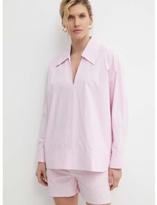 Pamučna majica Résumé VictoriaRS Shirt za žene, boja: ružičasta, bez uzorka, 19610951