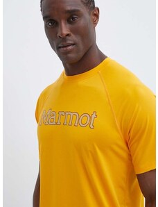 Sportska majica kratkih rukava Marmot Windridge Graphic boja: žuta, s tiskom