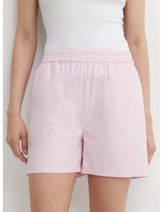 Pamučne kratke hlače Résumé AllanRS Shorts boja: ružičasta, bez uzorka, visoki struk, 20180951
