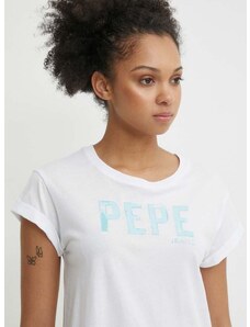 Pamučna majica Pepe Jeans JANET za žene, boja: bijela, PL505836