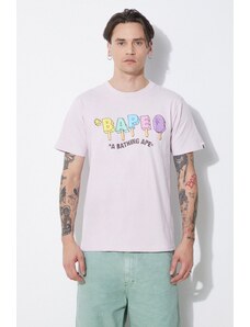 Pamučna majica A Bathing Ape Bape Popsicle Tee za muškarce, boja: ljubičasta, s tiskom, 1J30110069