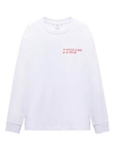MANGO MAN Sweater majica 'COCKTAIL' svijetloplava / svijetlocrvena / crna / bijela