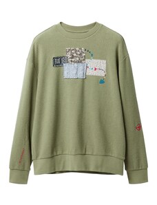Desigual Sweater majica zelena / miks boja