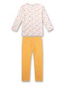 SANETTA Pidžama set sivkasto bež / pijesak / narančasto žuta / svijetlocrvena