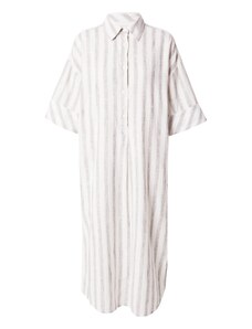KnowledgeCotton Apparel Košulja haljina smeđa / bijela
