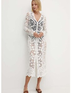 Pamučna haljina Polo Ralph Lauren boja: bijela, maxi, ravna, 211935162