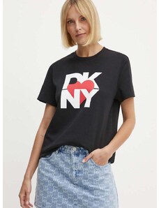 Majica kratkih rukava Dkny HEART OF NY za žene, boja: crna, D2B4A143