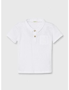 Polo majica za bebe United Colors of Benetton boja: bijela, bez uzorka