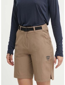 Kratke outdoor hlače Rossignol boja: smeđa, bez uzorka, visoki struk, RLMWP35