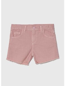 Dječje traper kratke hlače Guess boja: ružičasta, bez uzorka, podesivi struk
