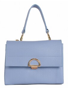 Luksuzna Talijanska torba od prave kože VERA ITALY "Dariola", boja svijetlo plava, 17x22cm