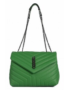 Luksuzna Talijanska torba od prave kože VERA ITALY "Velna", boja zelena, 23x31cm